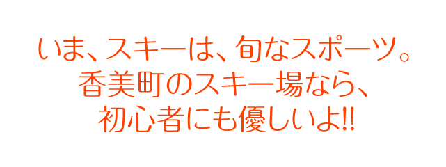 いま、スキーは、旬なスポーツ。香美町のスキー場なら、初心者にも優しいよ!!